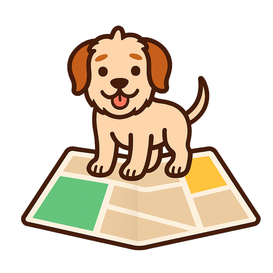 Dog on map