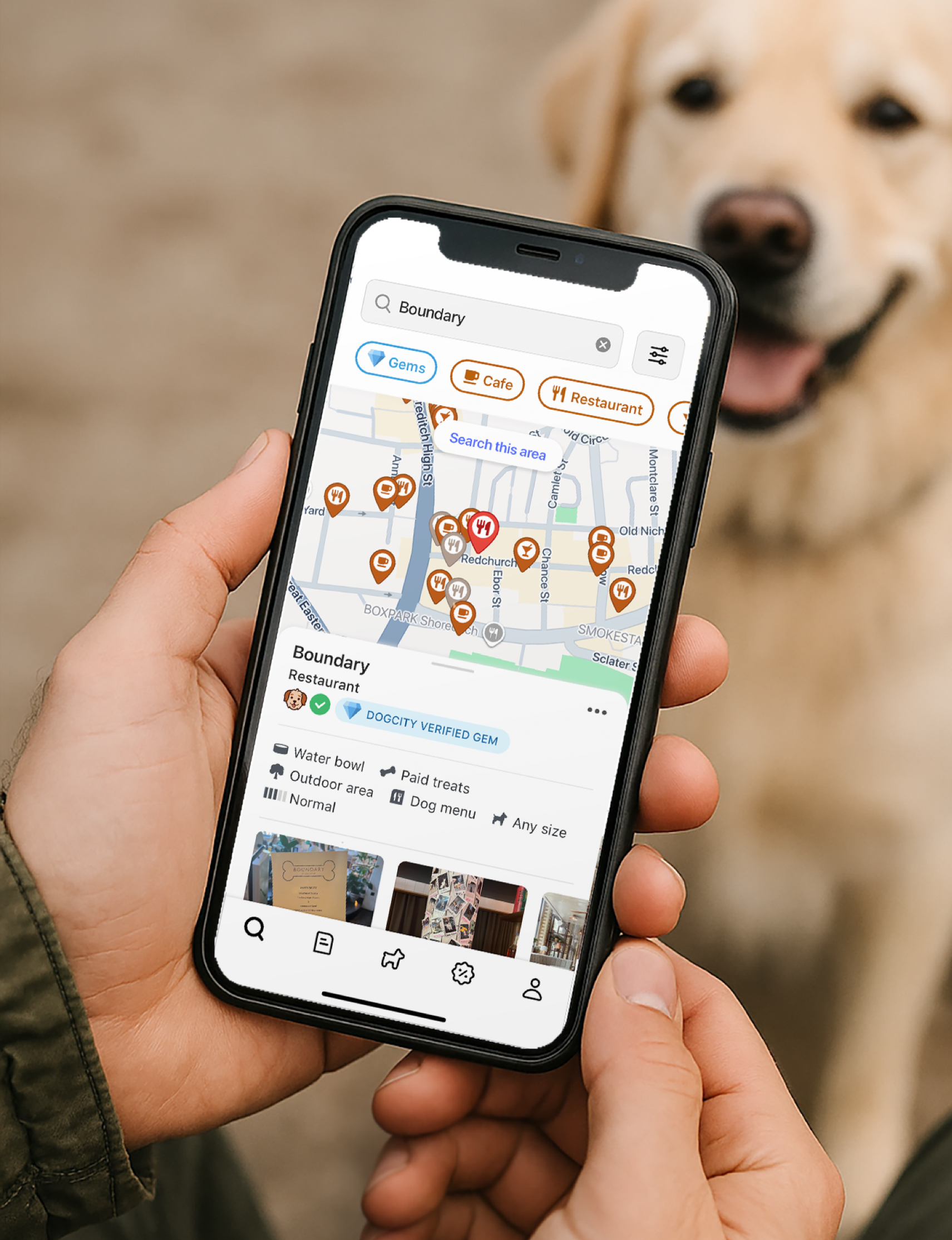 Person with dog in park